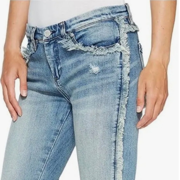 NWT Blank NYC Frayed Skinny Jeans Raw Hem Fray for Days Size 25 Boho - Picture 2 of 14